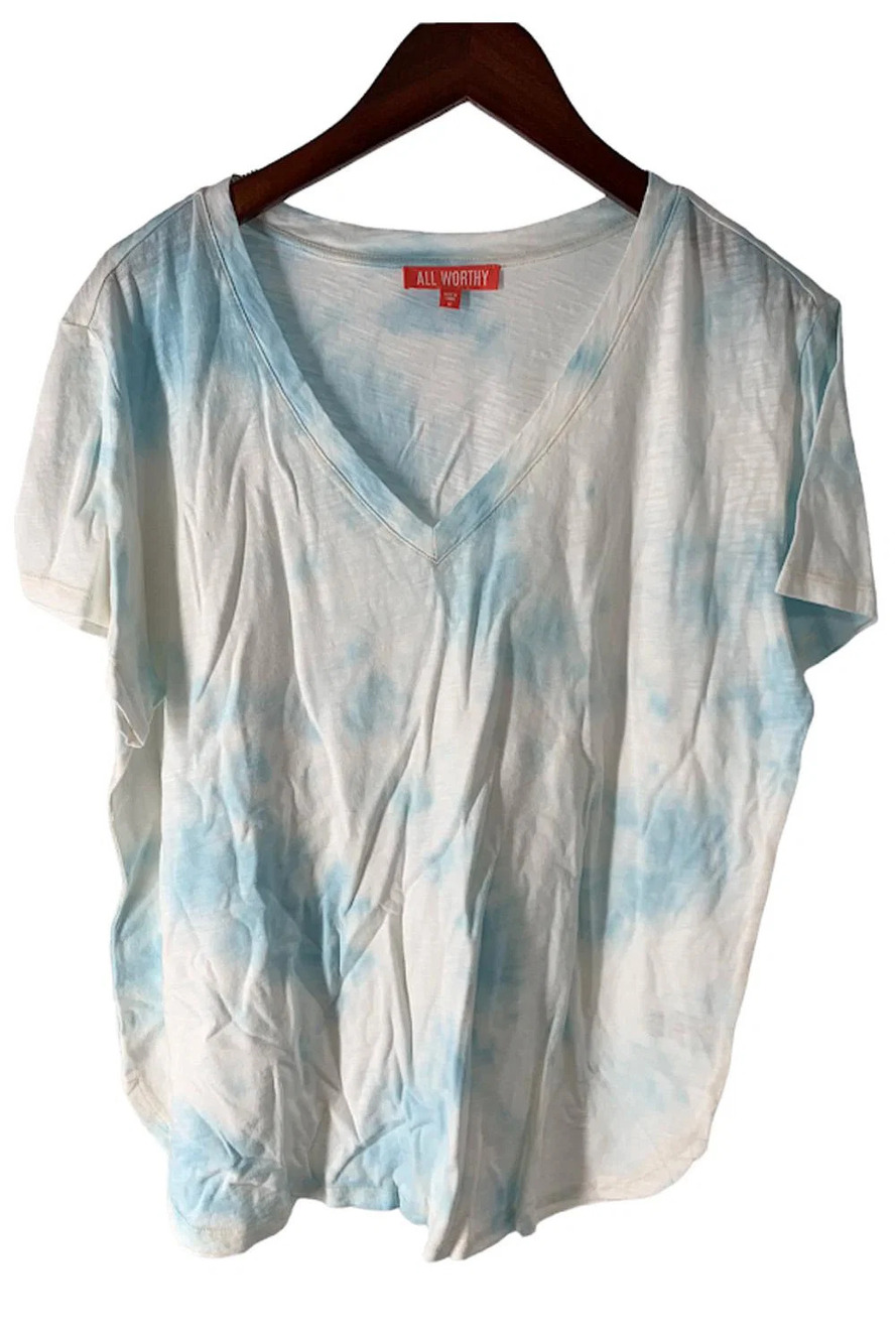 All Worthy Hunter McGrady Tie-Dye T-Shirt with Curved Hem Blue - Regular